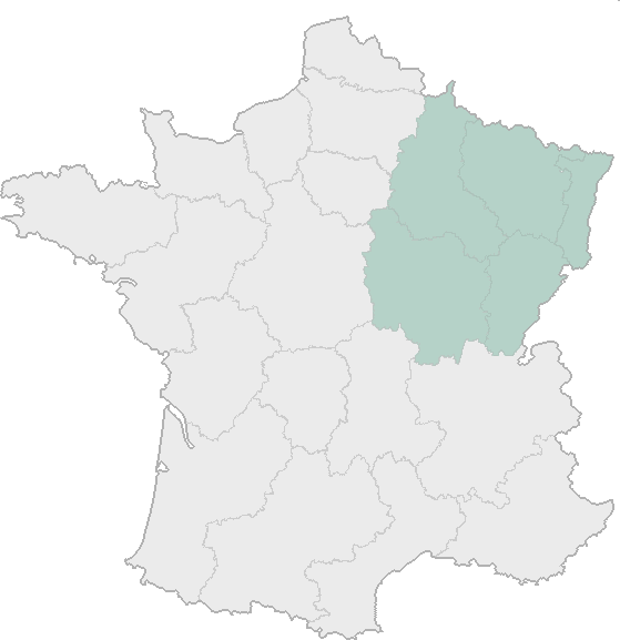 Carte Bourgogne et grand Est